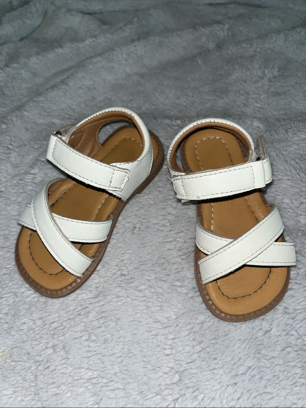 Kids White Strappy Sandals